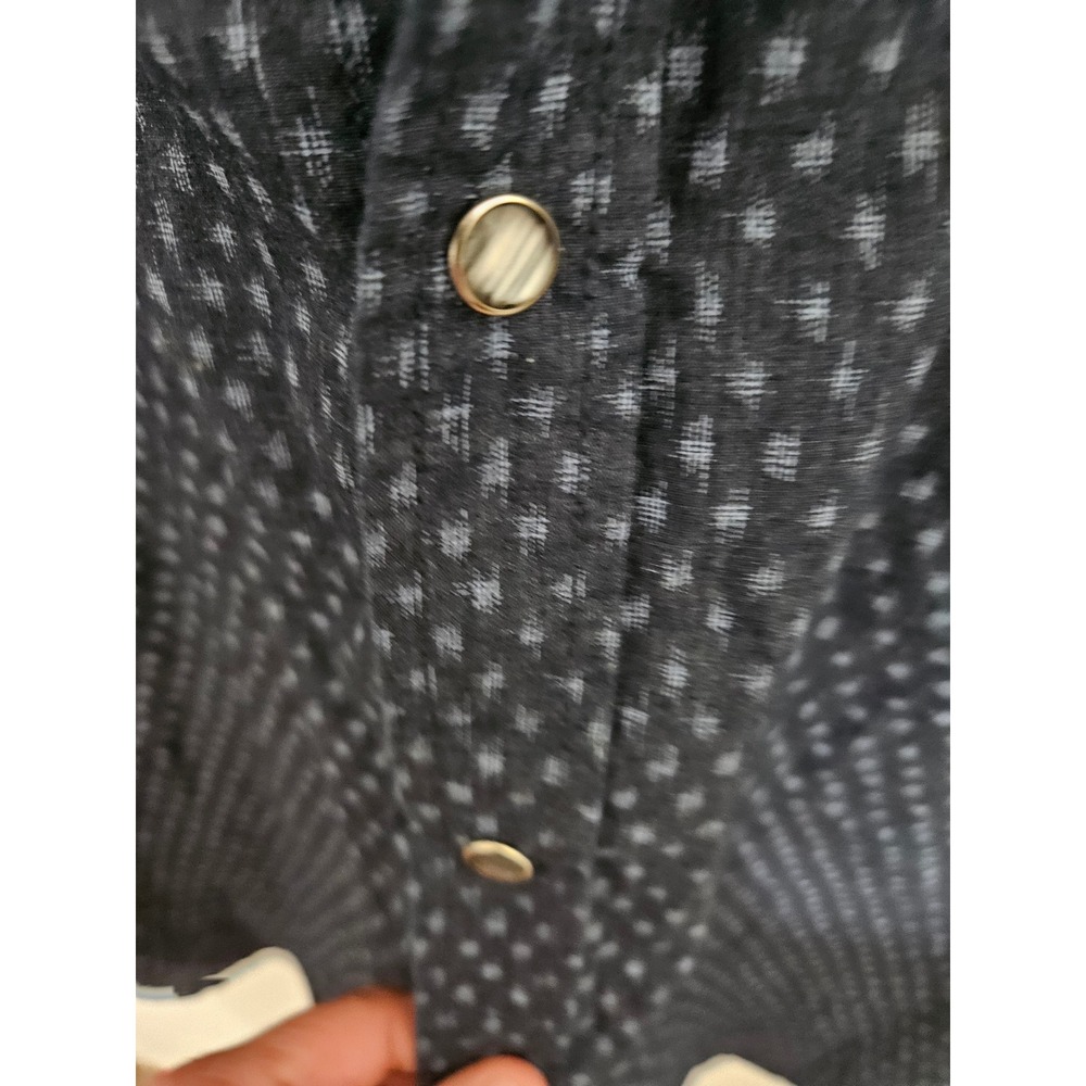 Levis Mens Western Pearl Snap Shirt Blue Geometric Print Long Sleeve 3LDLW2351 L - Picture 4 of 7